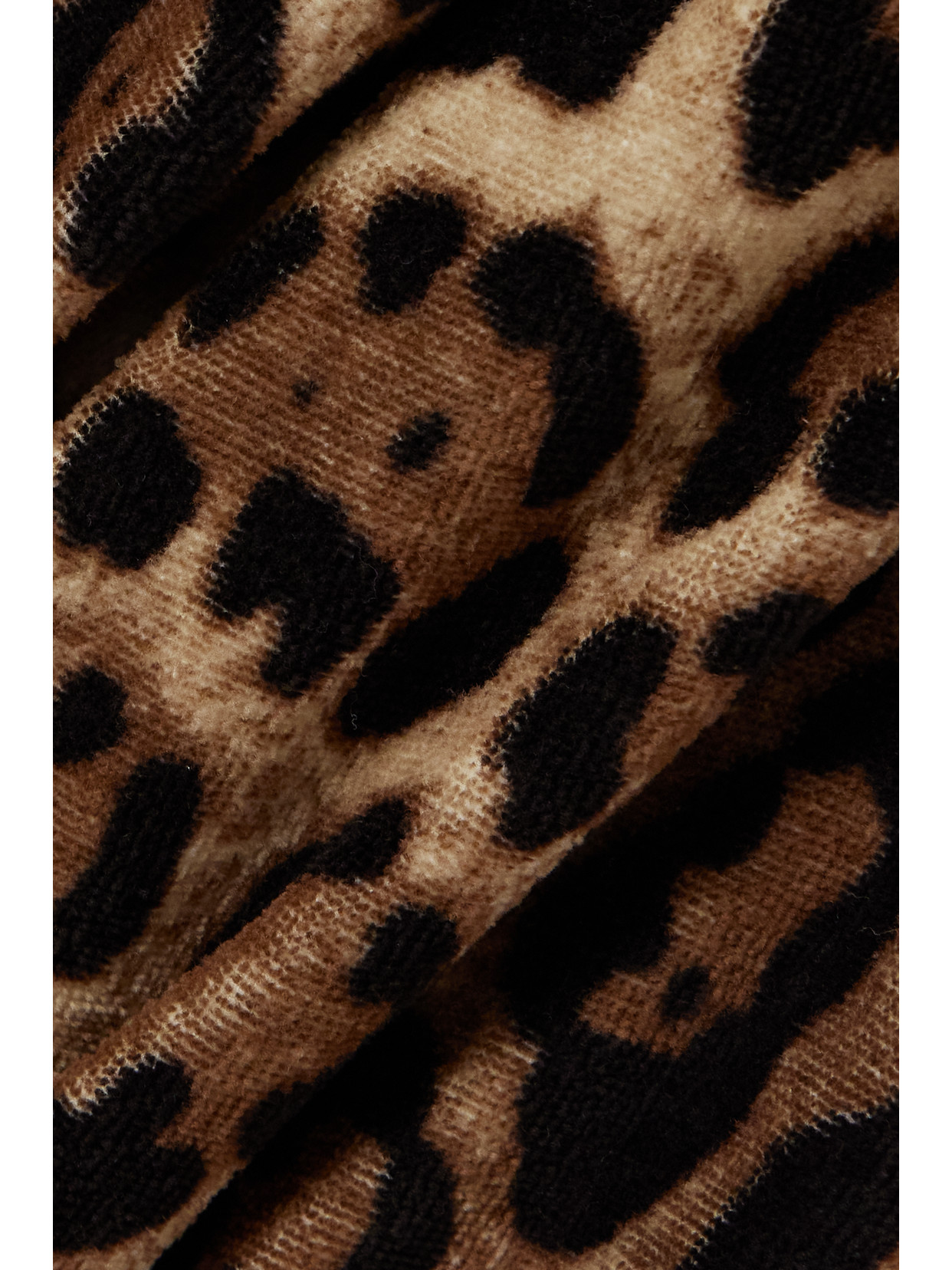 Dolce & Gabbana Leopard-print Cotton-terry Robe In Brown