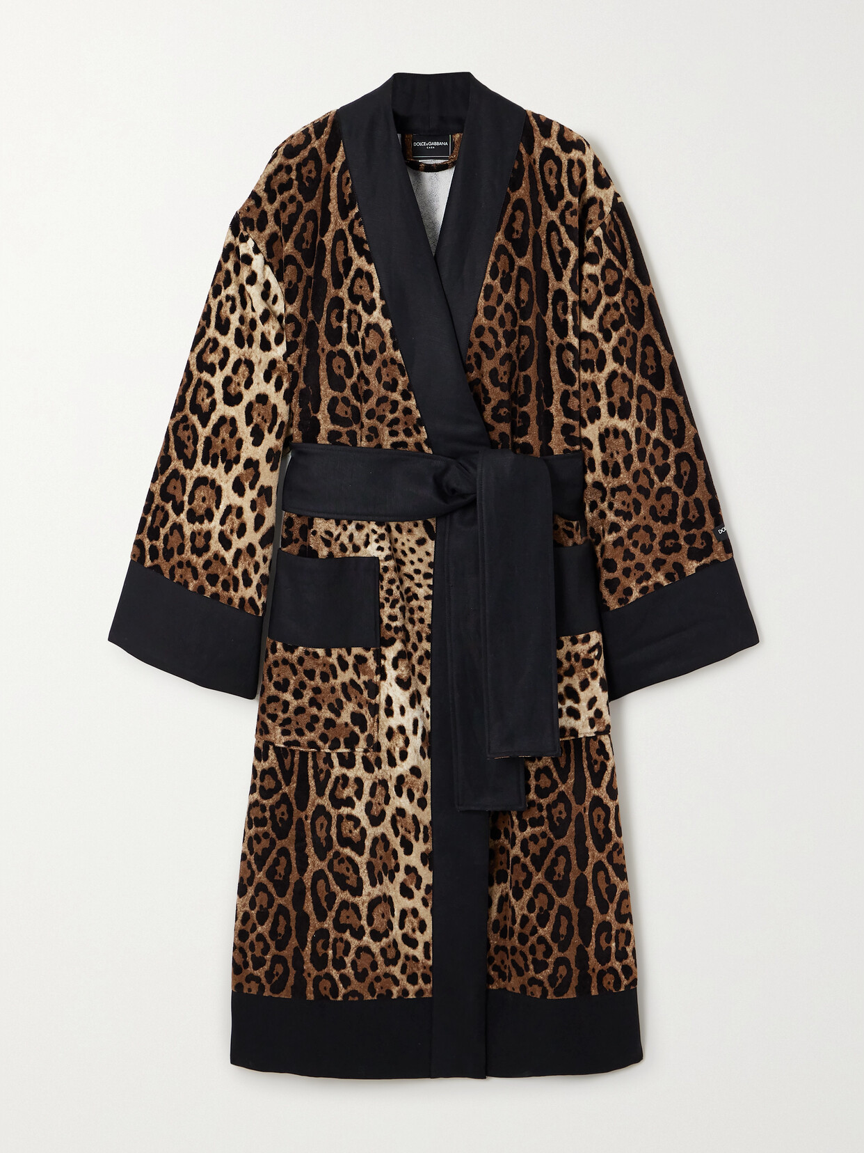 Dolce & Gabbana - Leopard-print Cotton-terry Robe - Brown