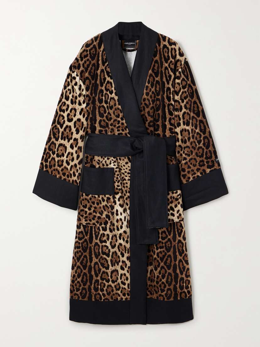 Dolce & Gabbana Leopard-print Cotton-terry Robe