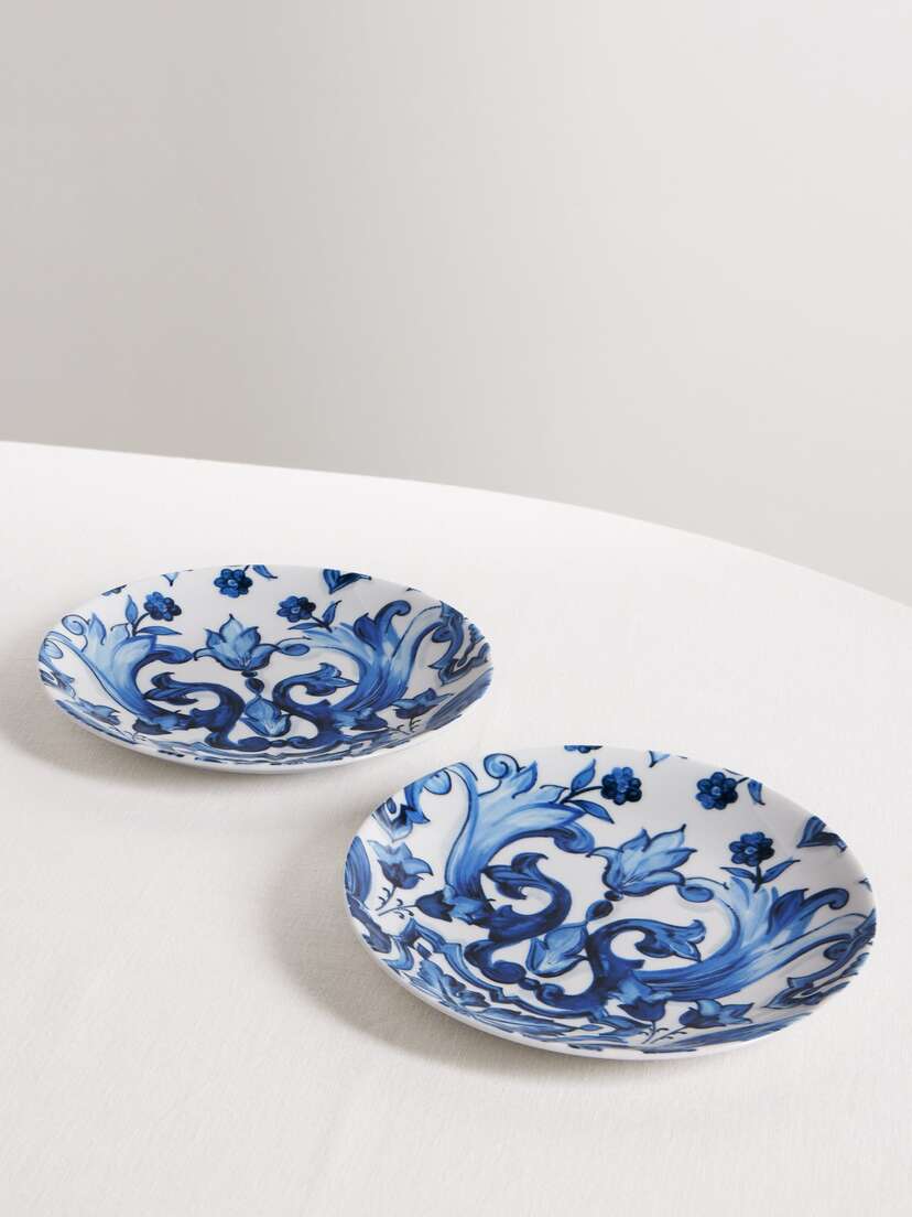 Dolce & Gabbana Set Of Two Painted Porcelain Dessert Plates