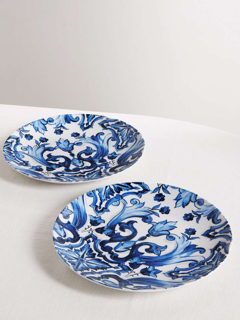 Dolce & Gabbana Set Of Two Painted Porcelain Dinner Plates