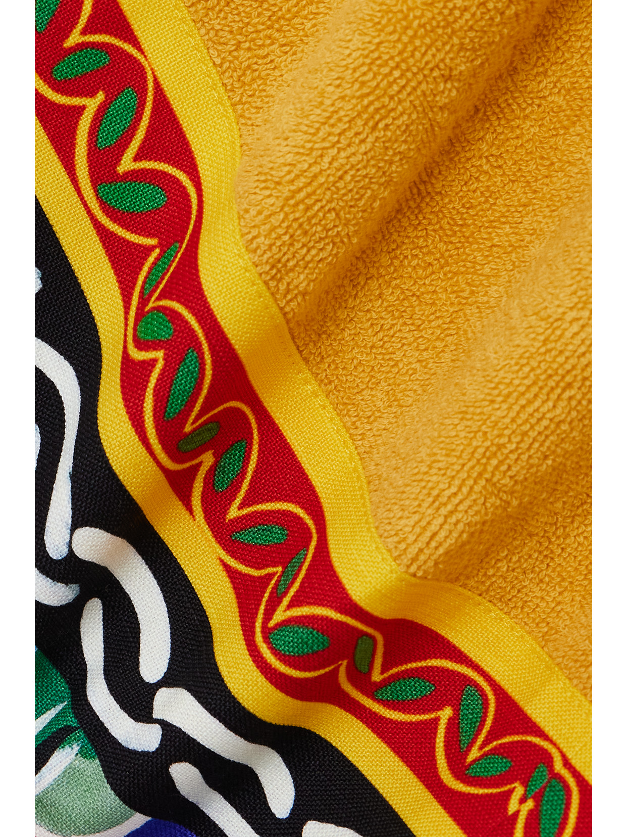 Dolce & Gabbana Printed Cotton-terry Robe In Yellow