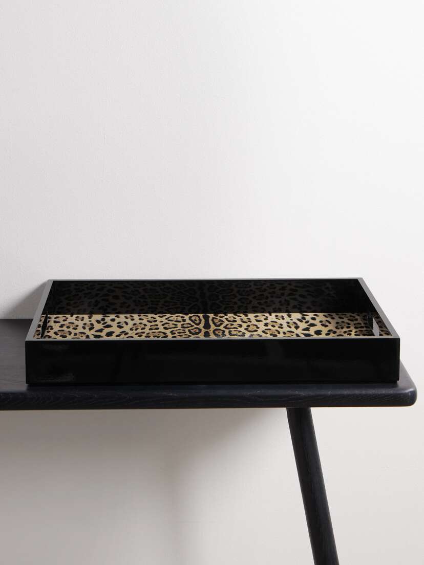 Dolce & Gabbana Leopard-print Wood Tray