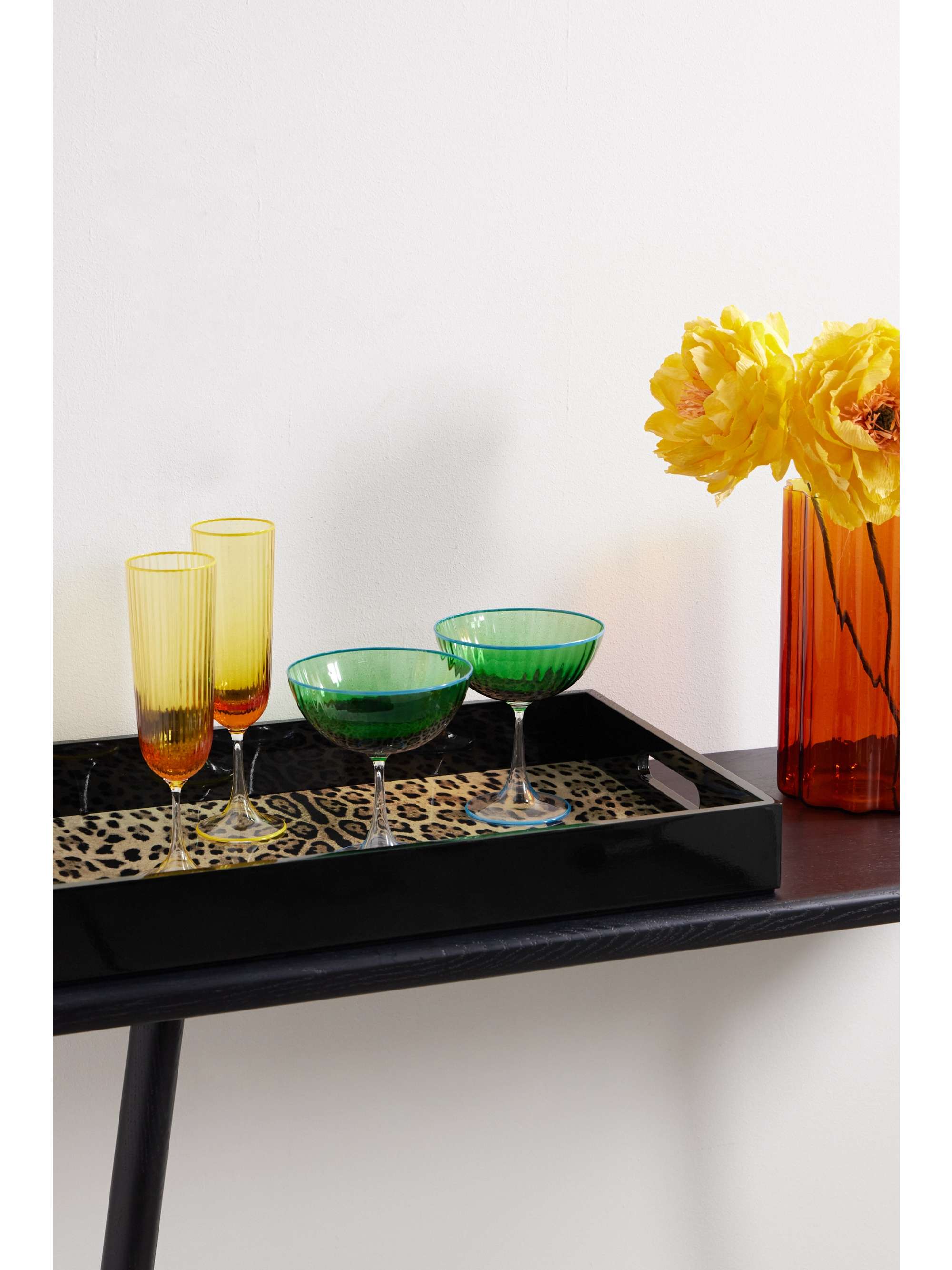 DOLCE & GABBANA Leopardprint wood tray NETAPORTER