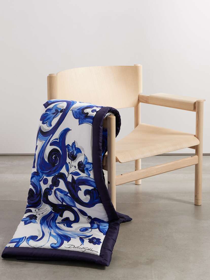 Dolce & Gabbana Padded Printed Silk-twill Blanket
