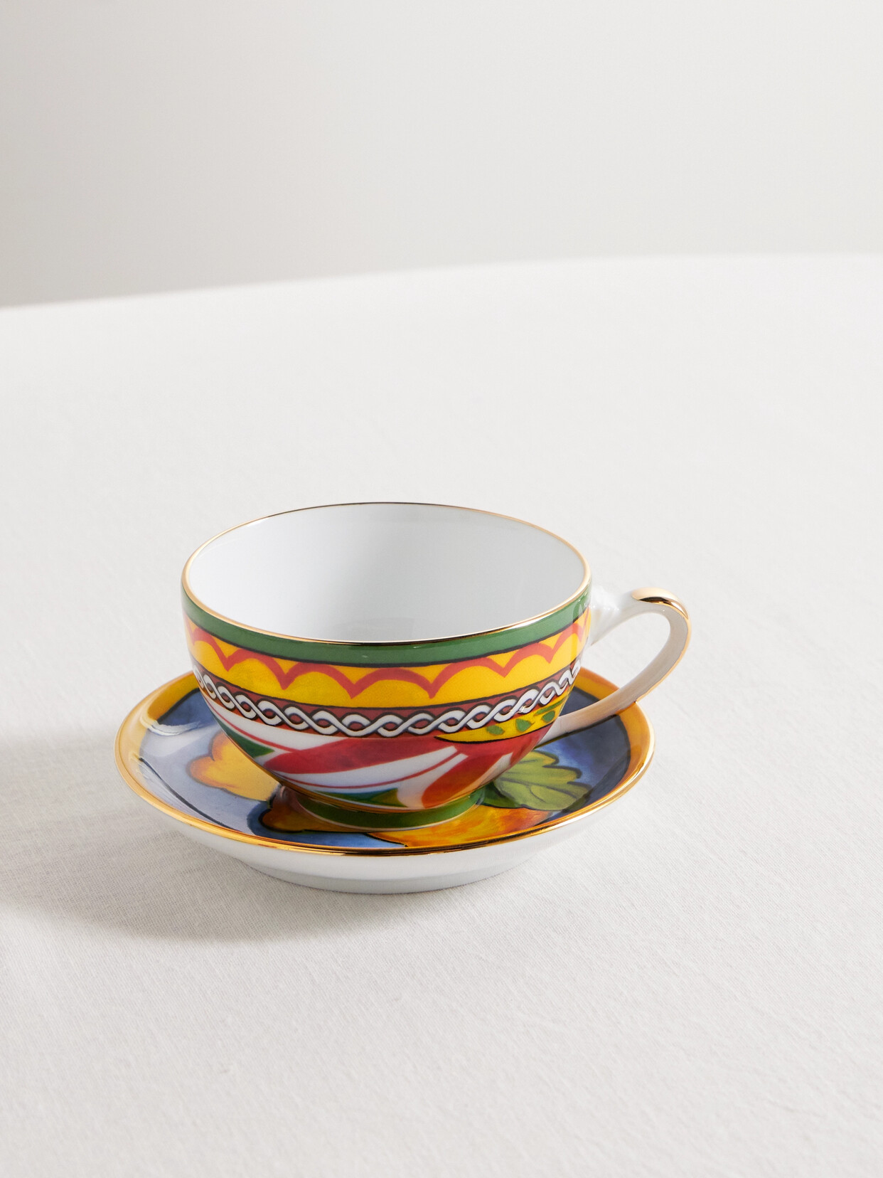 DOLCE & GABBANA - Printed Porcelain Tea Cup And Saucer Set - Multi