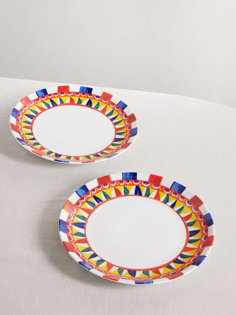 Dolce & Gabbana Set Of Two Painted Porcelain Dinner Plates