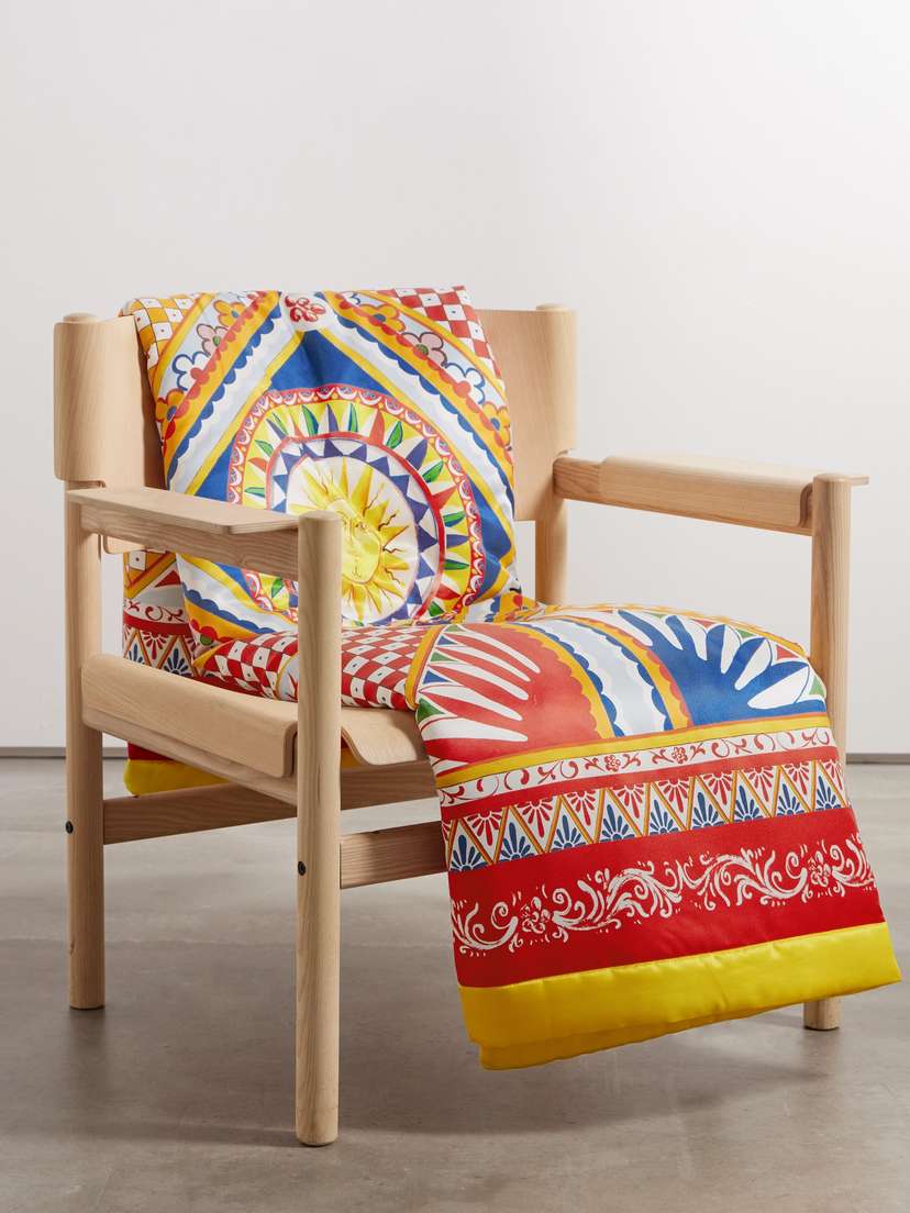 Dolce & Gabbana Padded Printed Silk-twill Blanket