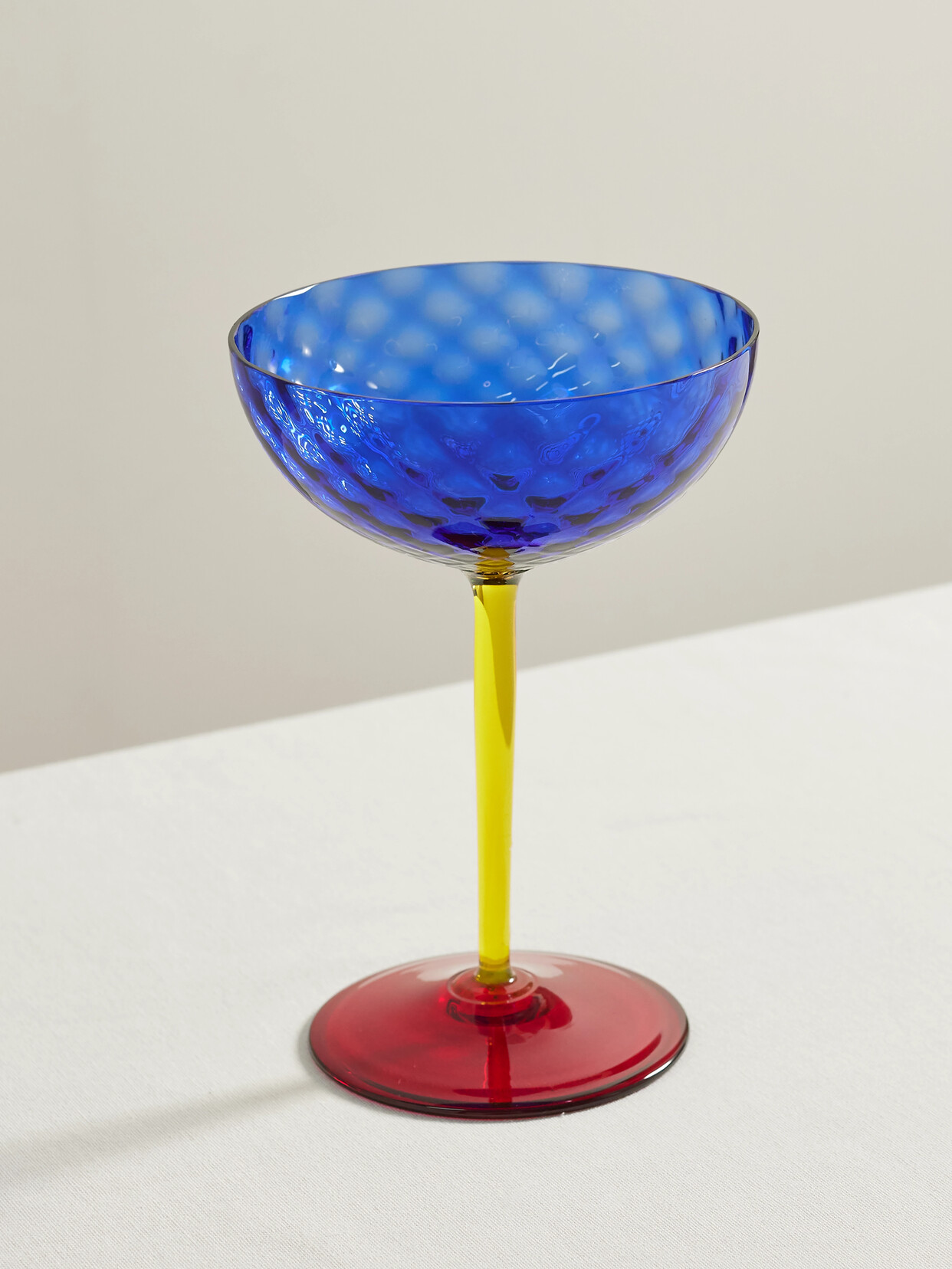 Dolce & Gabbana Color-block Murano Champagne Glass In Blue