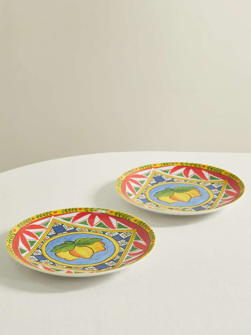 Dolce & Gabbana Set Of Two Printed Porcelain Dinner Plates
