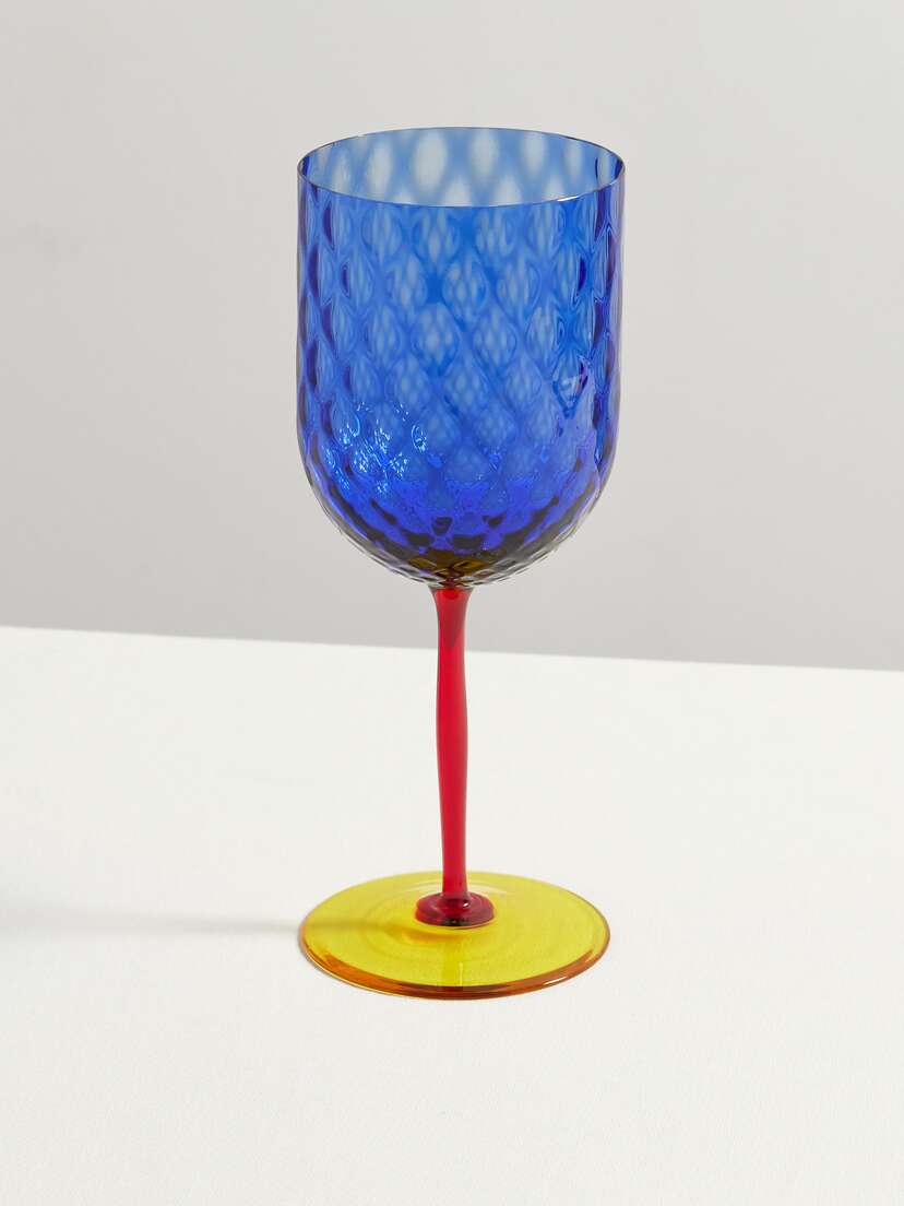 Dolce & Gabbana Color-block Murano Red Wine Glass