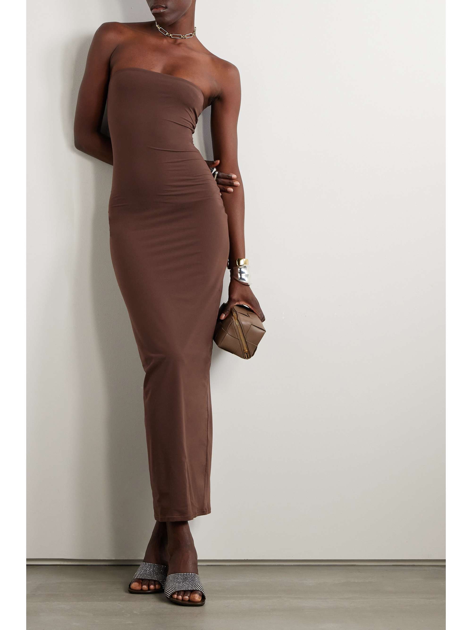 Mini dress Skims Brown size S International in Polyester - 41669885