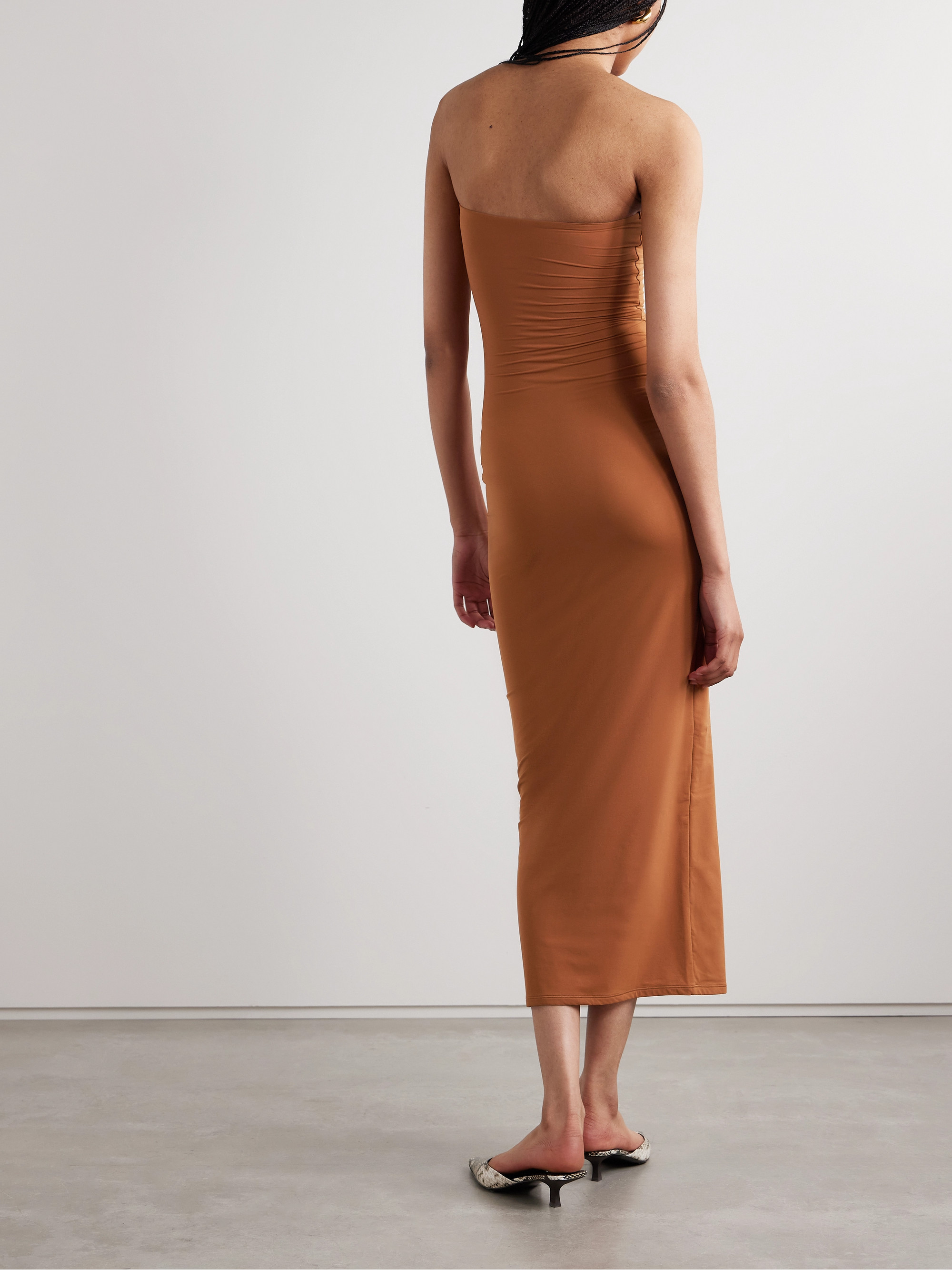 Skims Fits Everybody strapless stretch-jersey midi dress - Bronze thumbnail