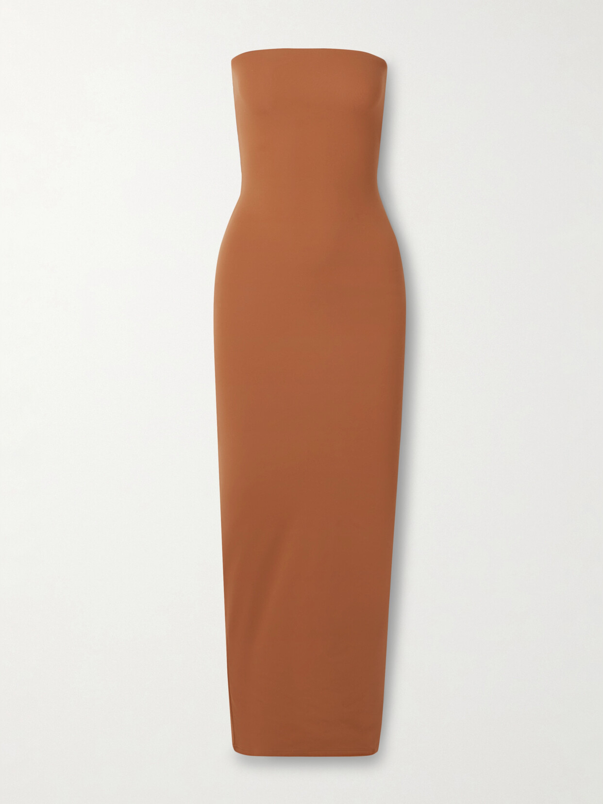 Skims Fits Everybody Strapless Stretch-jersey Midi Dress - Bronze