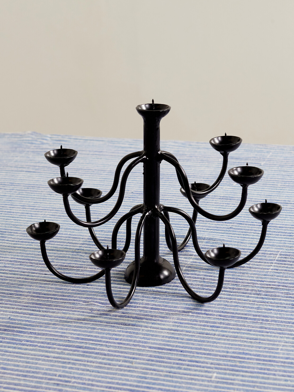 Gohar World - Mini Wrought Iron Candelabra - Black
