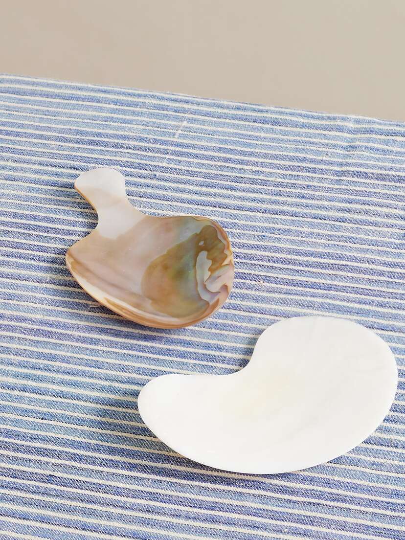 Gohar World Bean And Scoop Set Of Two Mother-of-pearl Dishes