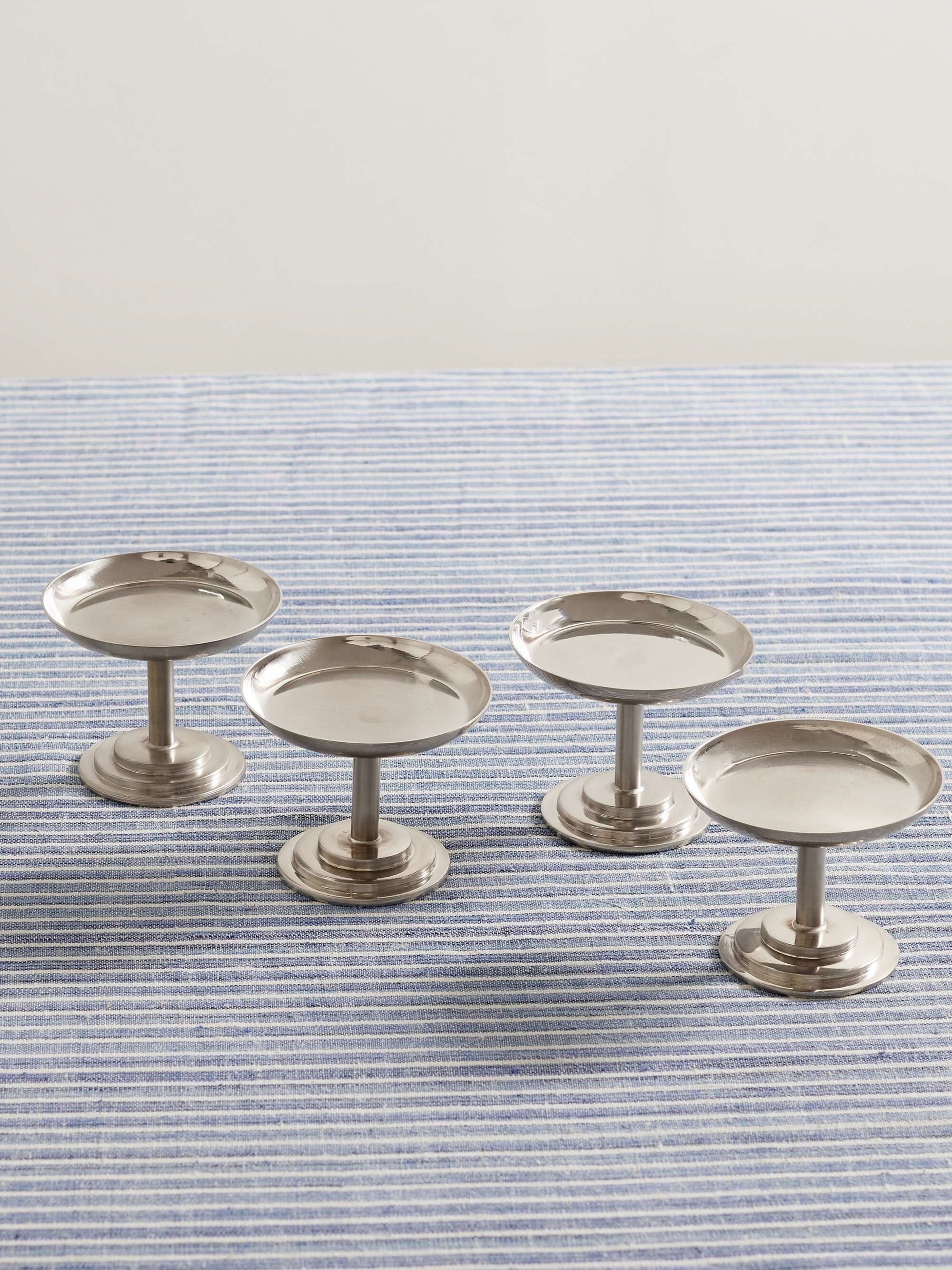 Set of four stainless steel dessert stems
