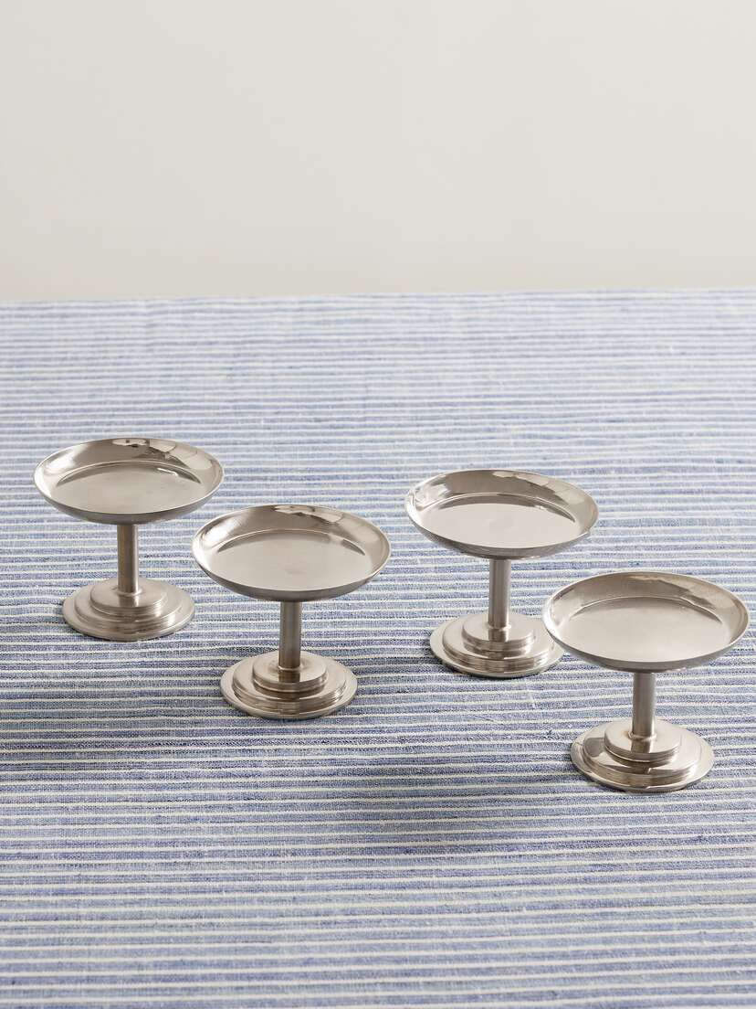 Gohar World Set Of Four Stainless Steel Dessert Stems