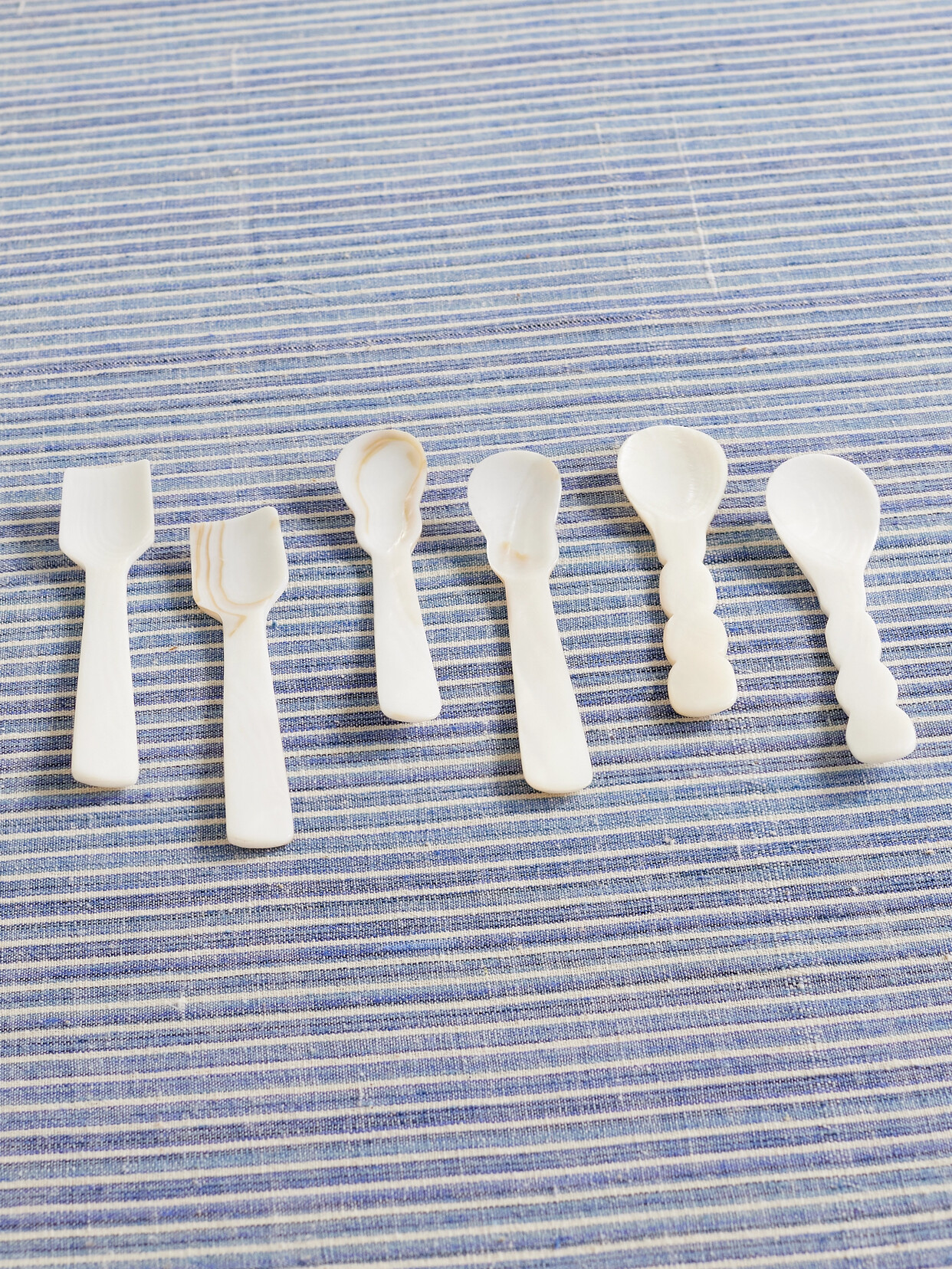 Gohar World - Set Of Six Mother-of-pearl Dessert Spoons - Neutral