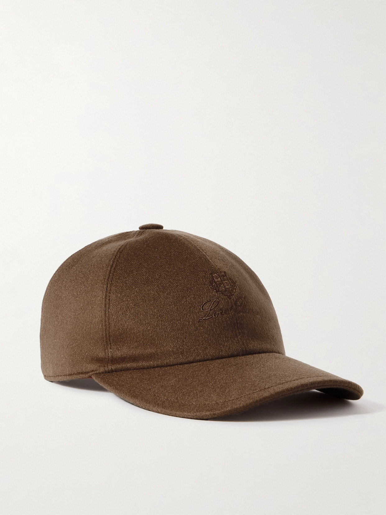 Loro Piana Embroidered Cashmere-felt Baseball Cap In Brown