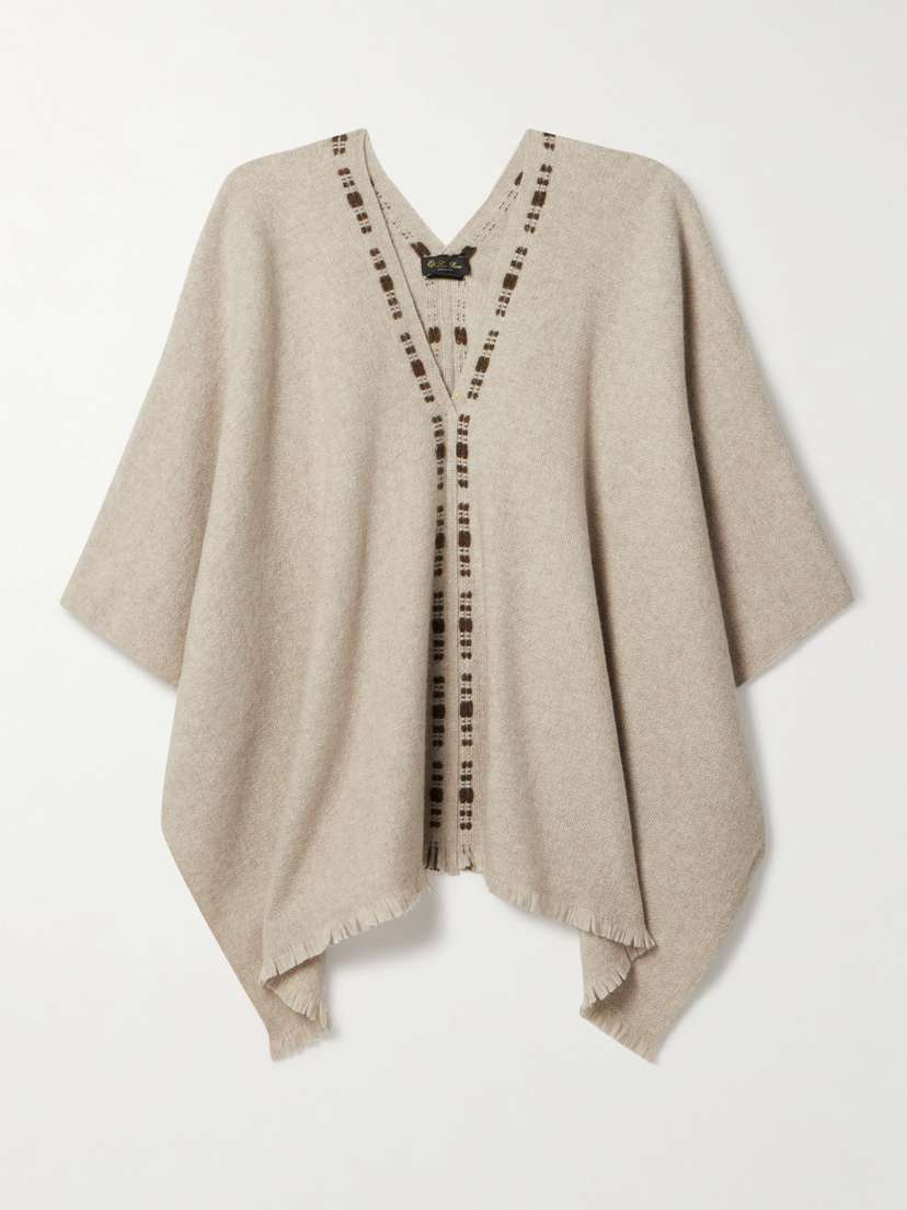 Loro Piana Frayed Cashmere And Silk-blend Poncho