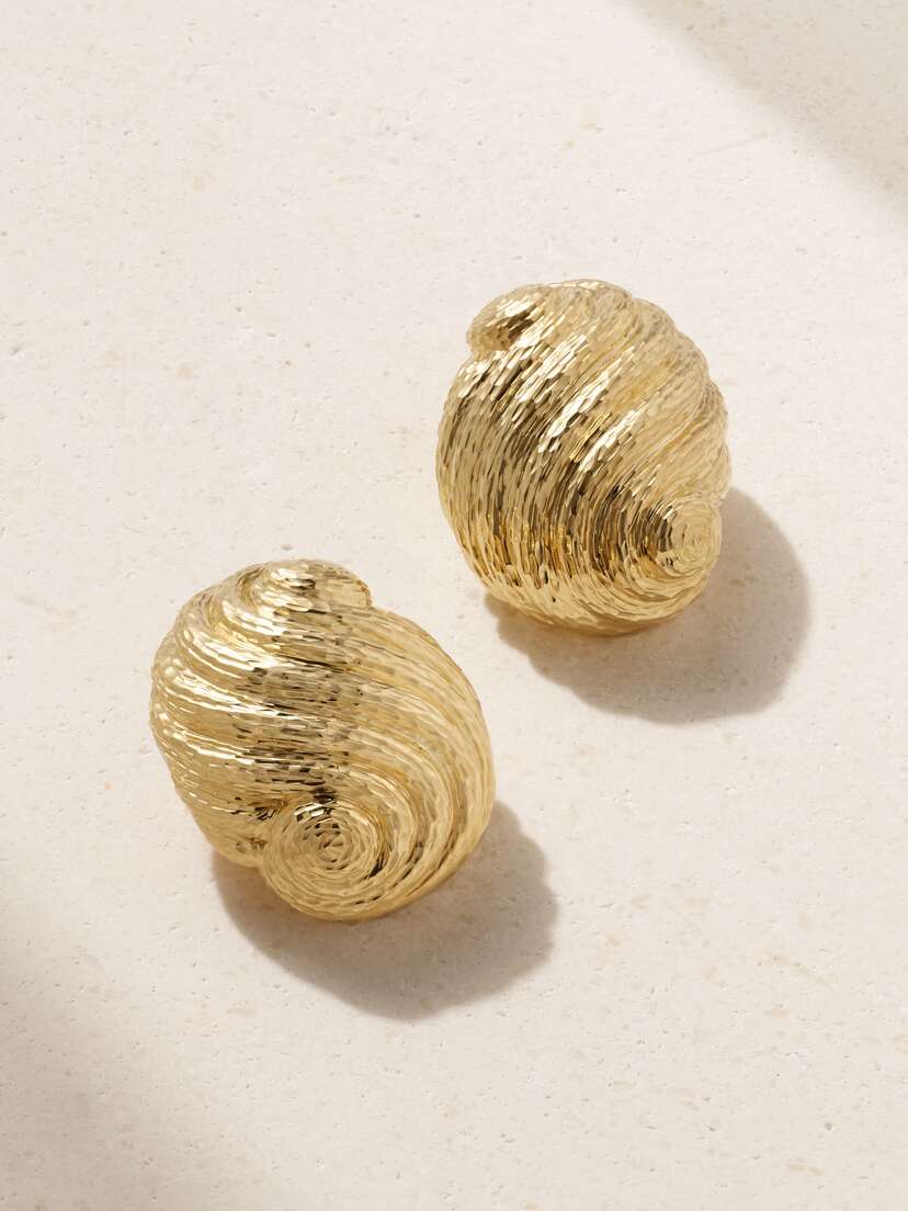 DAVID WEBB Large Swirl 18-karat Gold Earrings