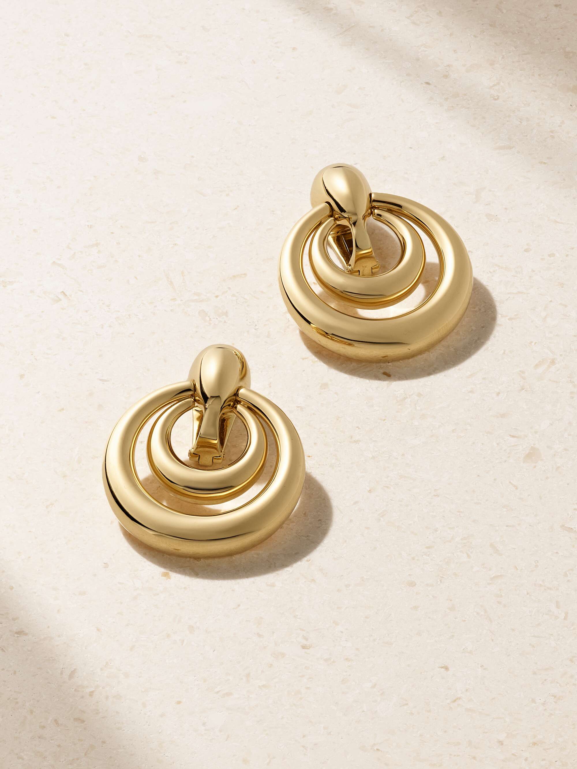 DAVID WEBB 18karat gold clip earrings NETAPORTER