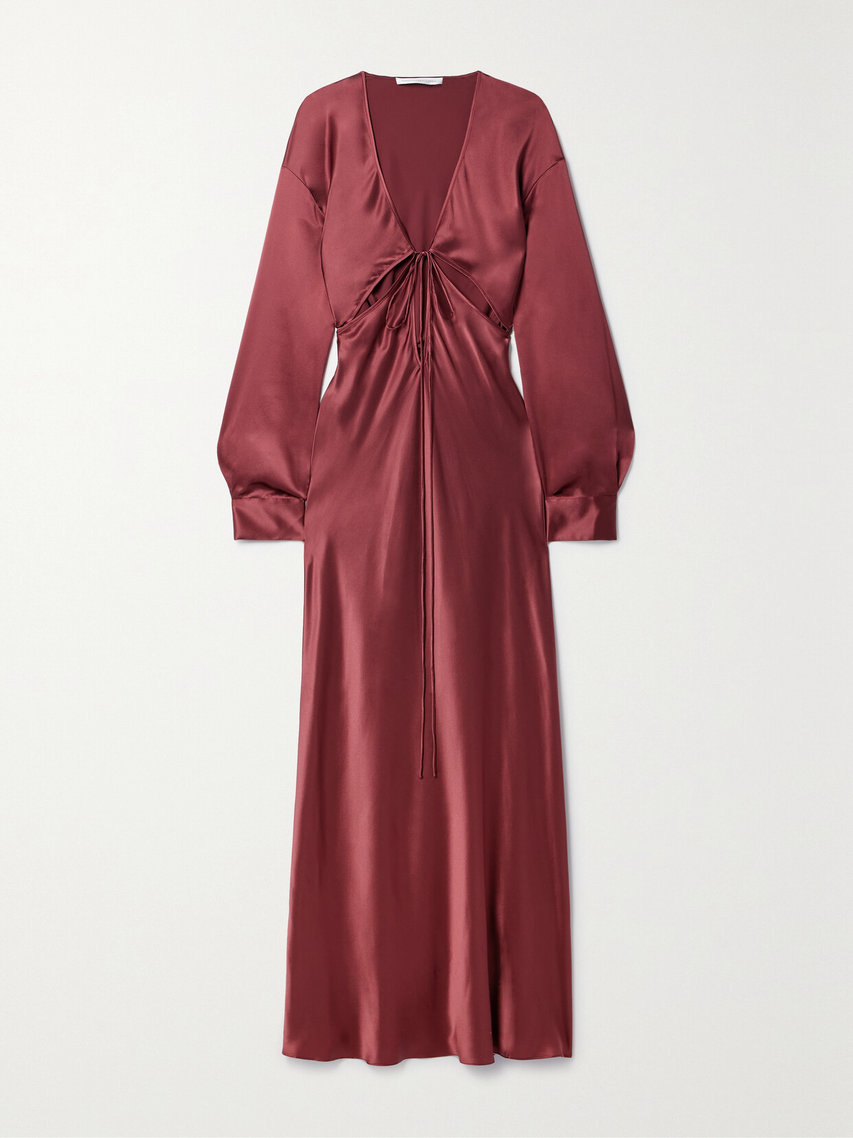 Christopher Esber Triquetra Cutout Silk-satin Maxi Dress In Burgundy