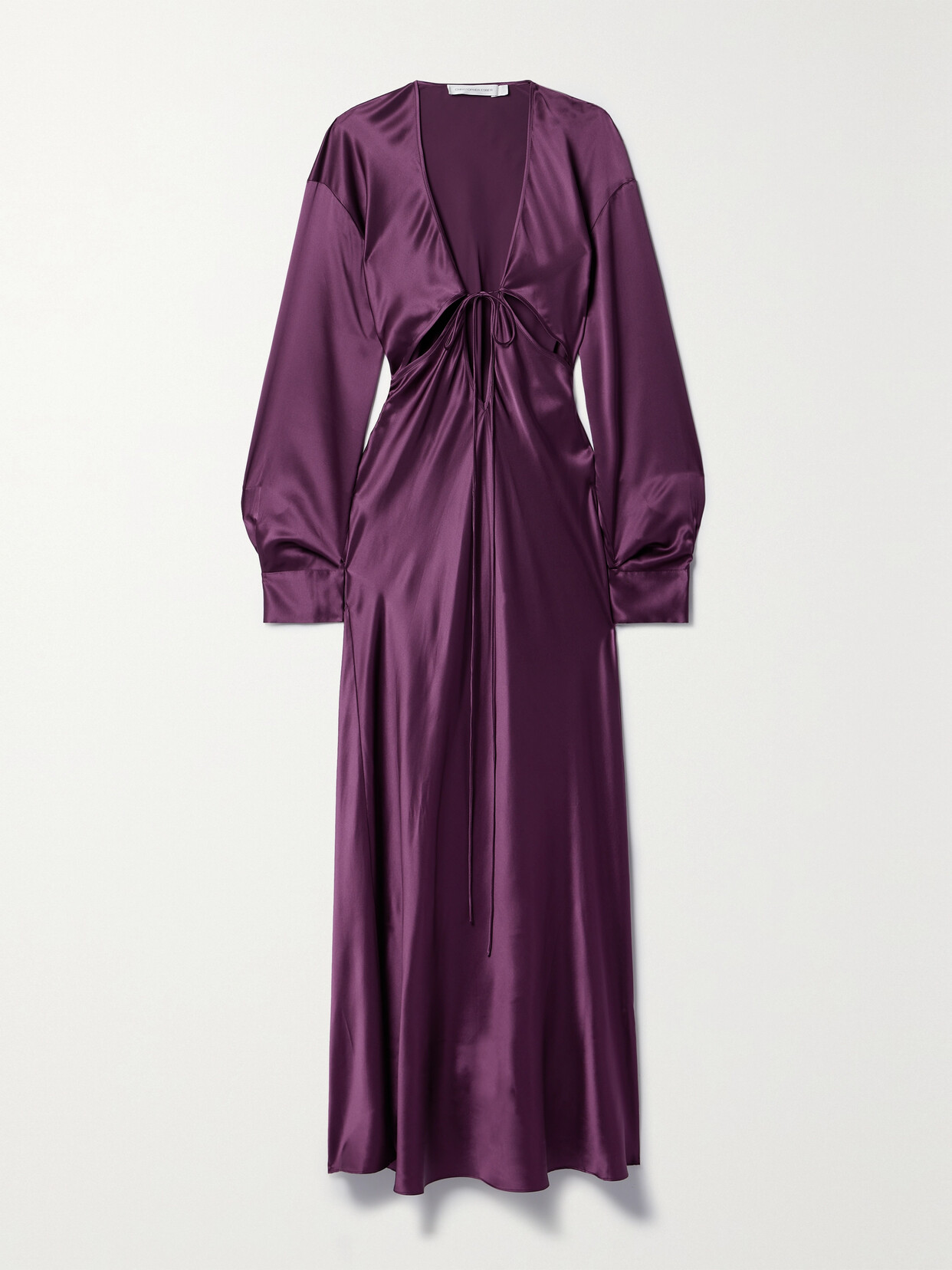 Christopher Esber Triquetra Cutout Silk-satin Maxi Dress In Purple