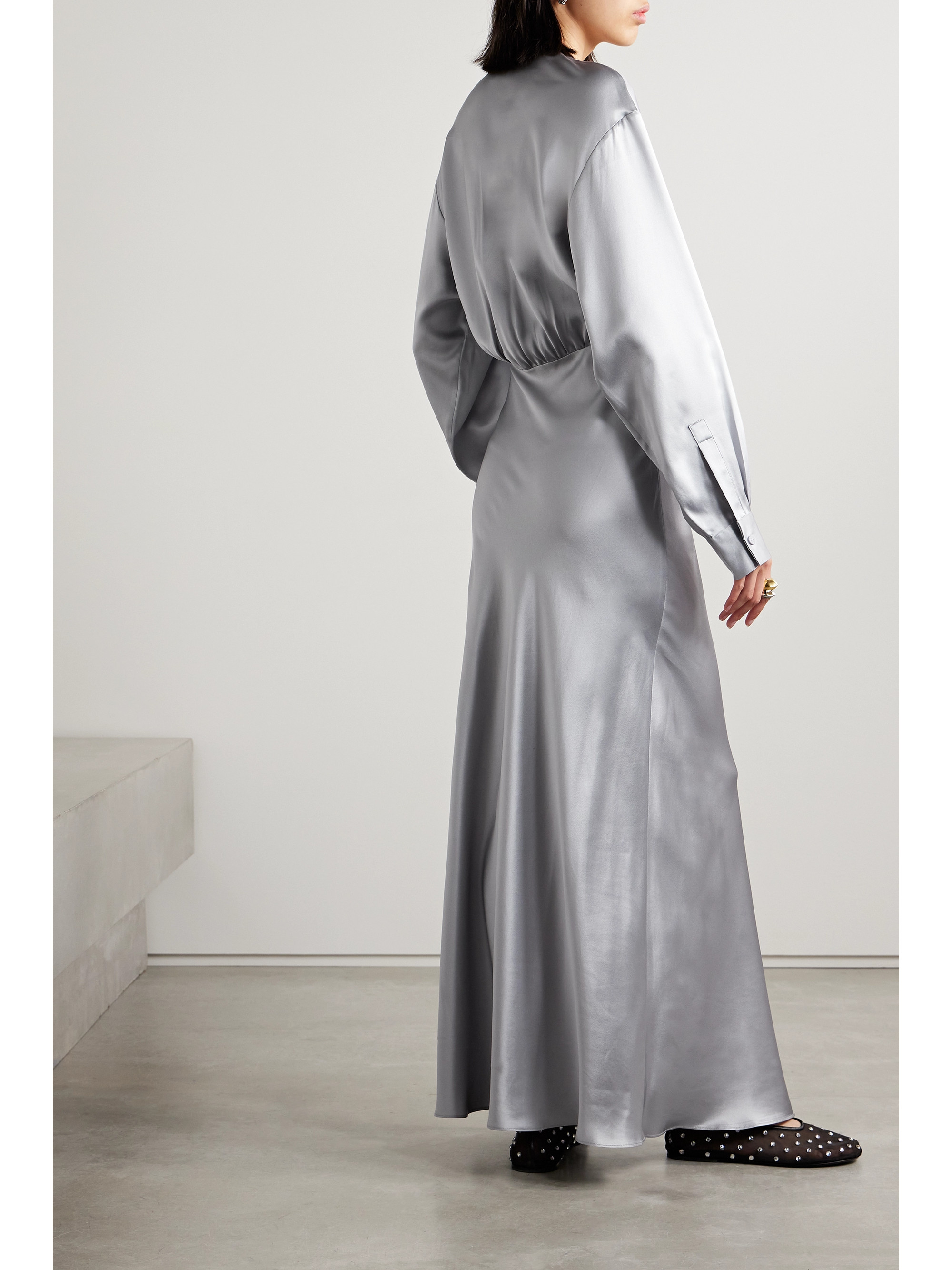 Christopher Esber Triquetra cutout silk-satin maxi dress thumbnail