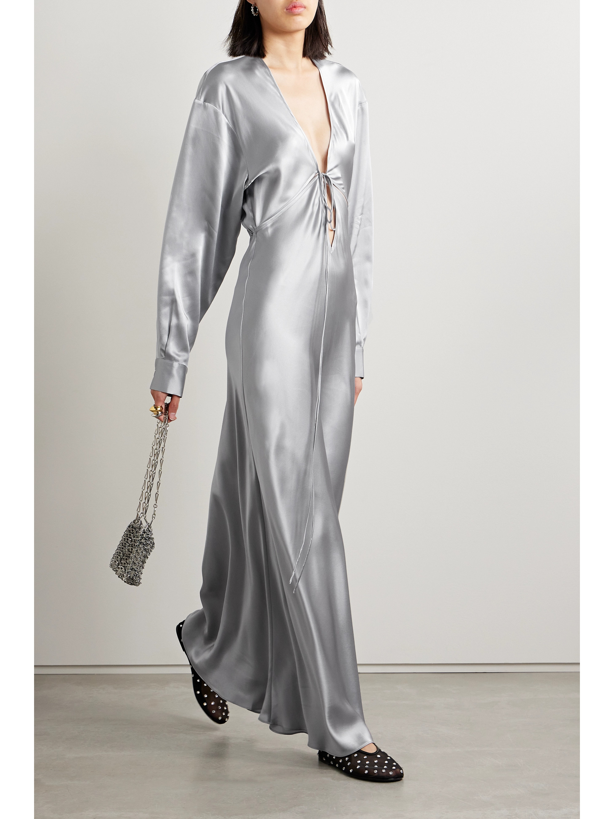 Christopher Esber Triquetra cutout silk-satin maxi dress