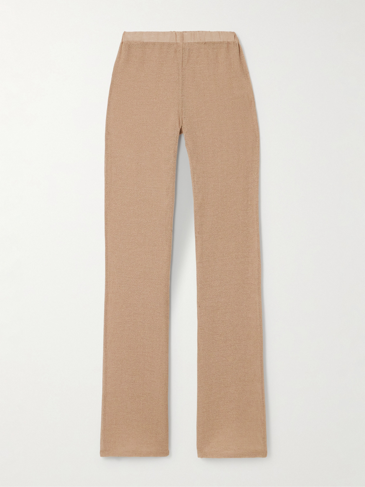 Ludovic De Saint Sernin Mermaid Open-knit Cotton-blend Straight-leg Pants In Neutrals