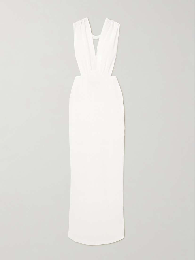 Ludovic de Saint Sernin Linen-blend Gauze Halterneck Maxi Dress