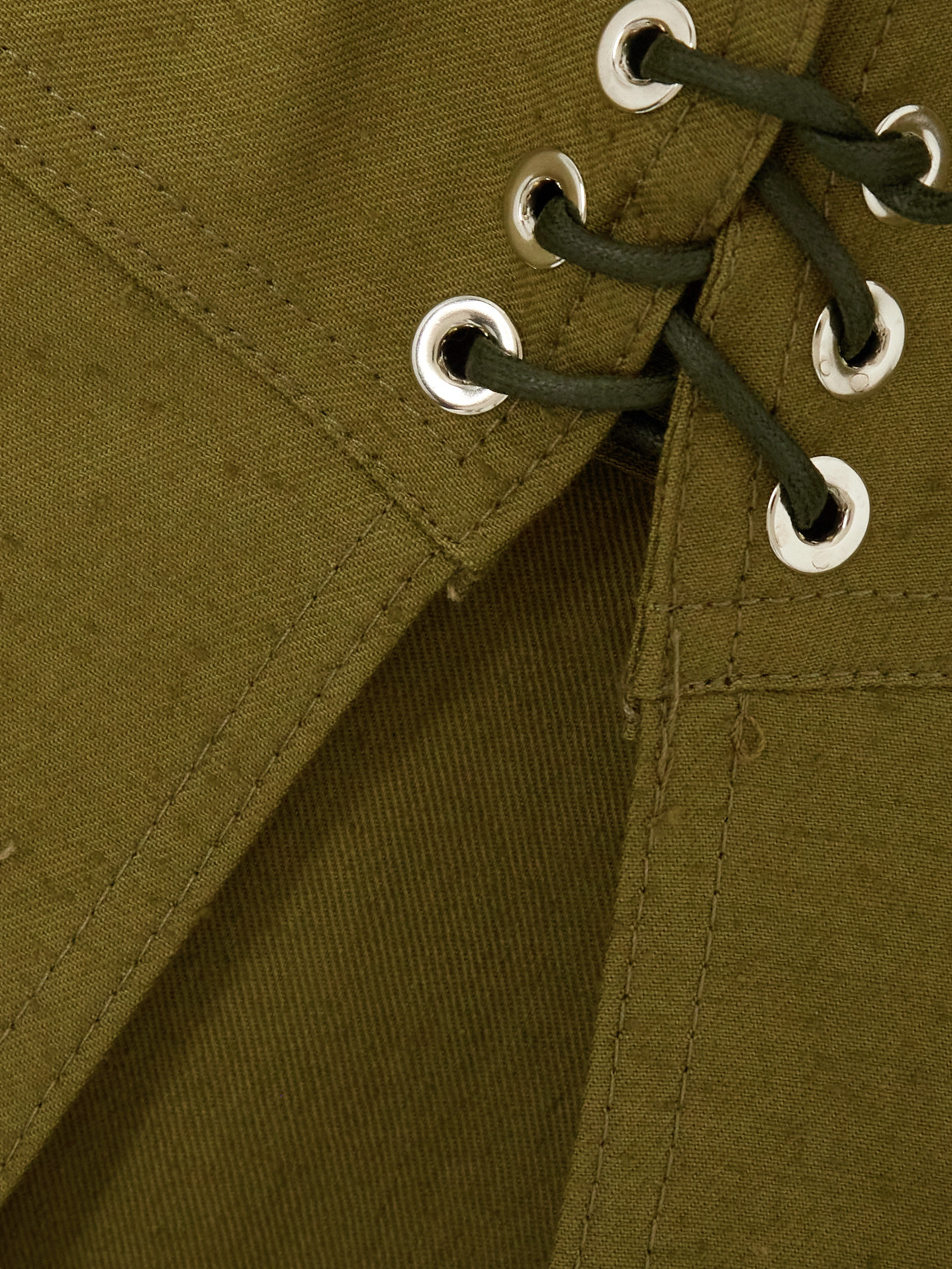 Lace-Up Cotton-Twill Top