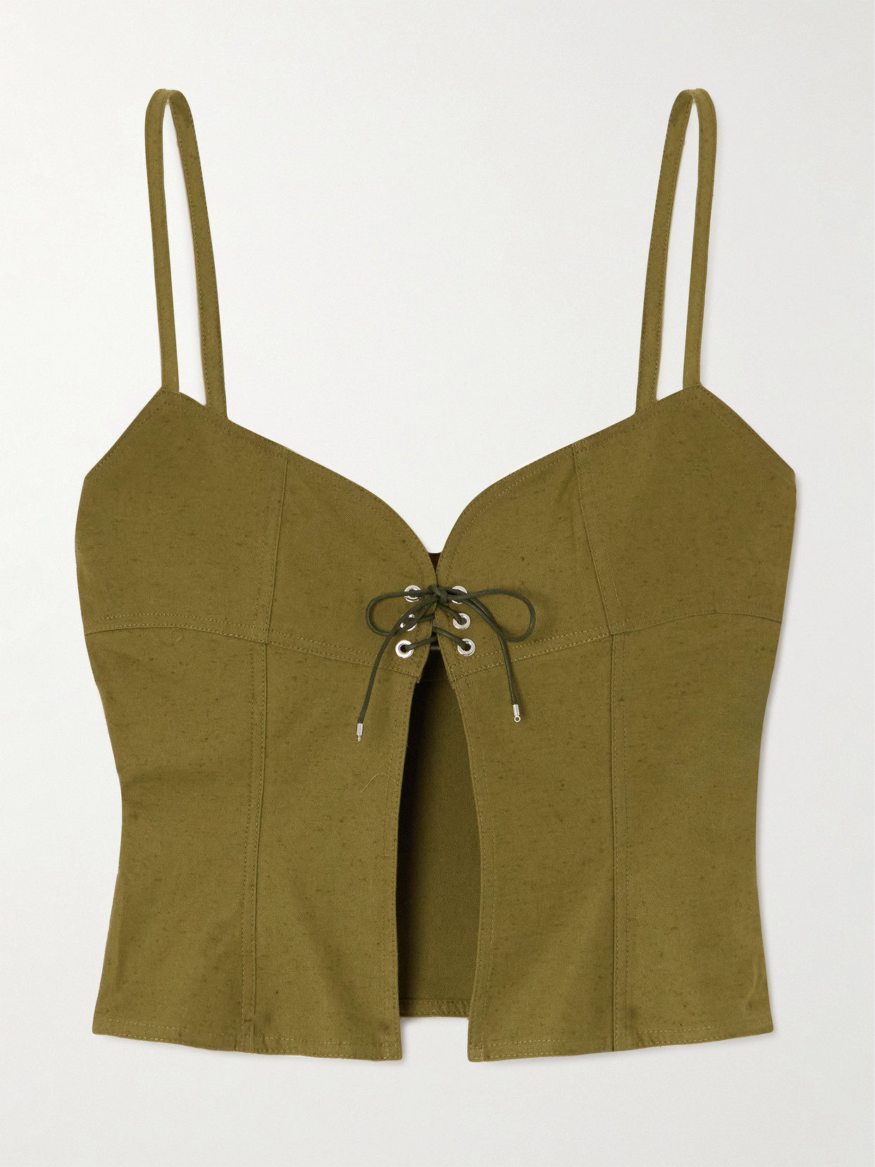 LUDOVIC DE SAINT SERNIN LACE-UP COTTON-TWILL TOP