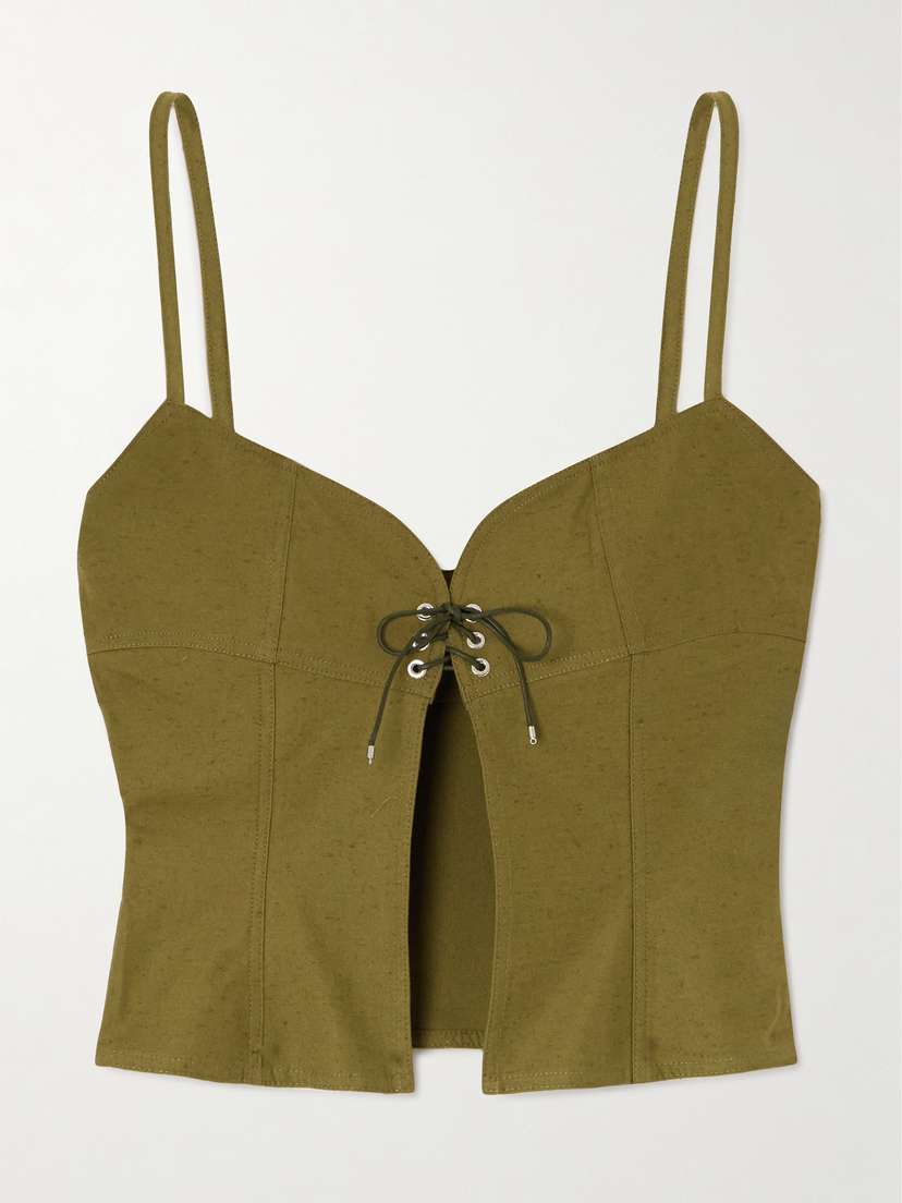 Ludovic de Saint Sernin Lace-up Cotton-twill Top