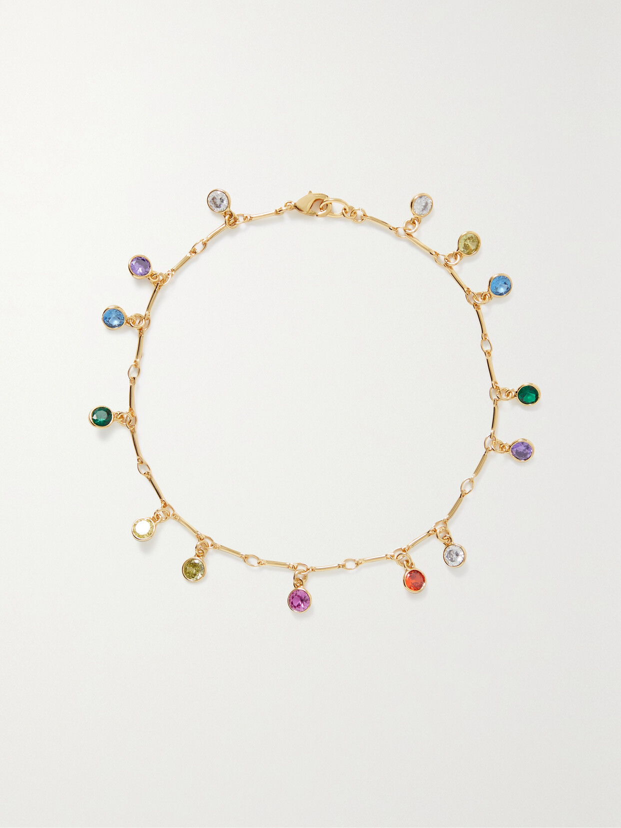 Roxanne Assoulin - Rainbow Fringe Gold-tone Crystal Anklet - Multi