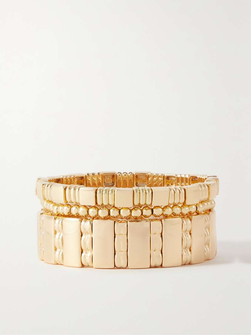 Roxanne Assoulin en Rule Set Of Three Gold-tone Bracelets