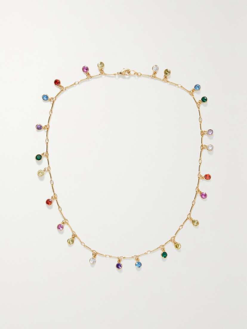 Roxanne Assoulin Rainbow Fringe Gold-tone Crystal Necklace