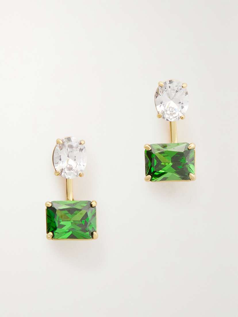 Roxanne Assoulin Emerald City Float Gold-tone Crystal Earrings