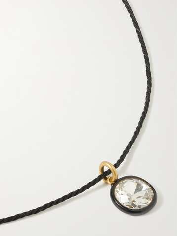Roxanne Assoulin Back In  Gold-tone, Cord And Crystal Necklace