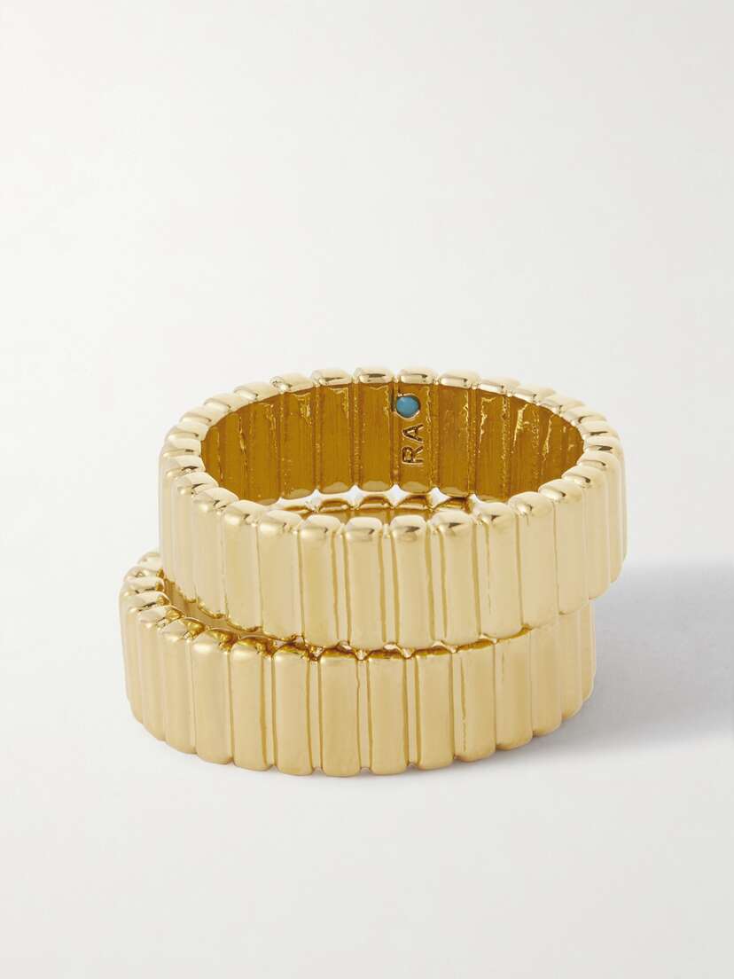 Roxanne Assoulin Set Of Two Gold-tone Rings