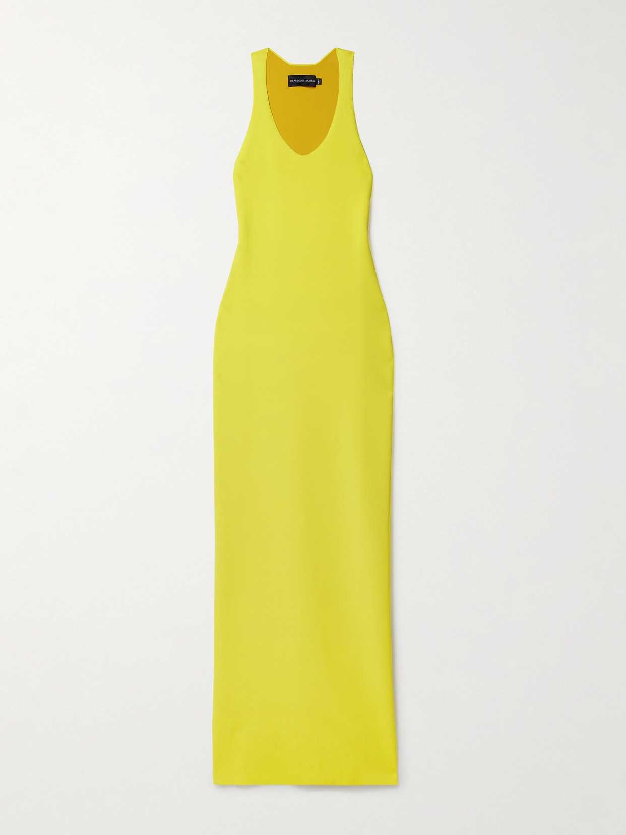 Brandon Maxwell Cara Stretch-knit Maxi Dress In Yellow