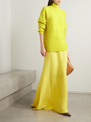 Brandon Maxwell Ribbed wool turtleneck sweater