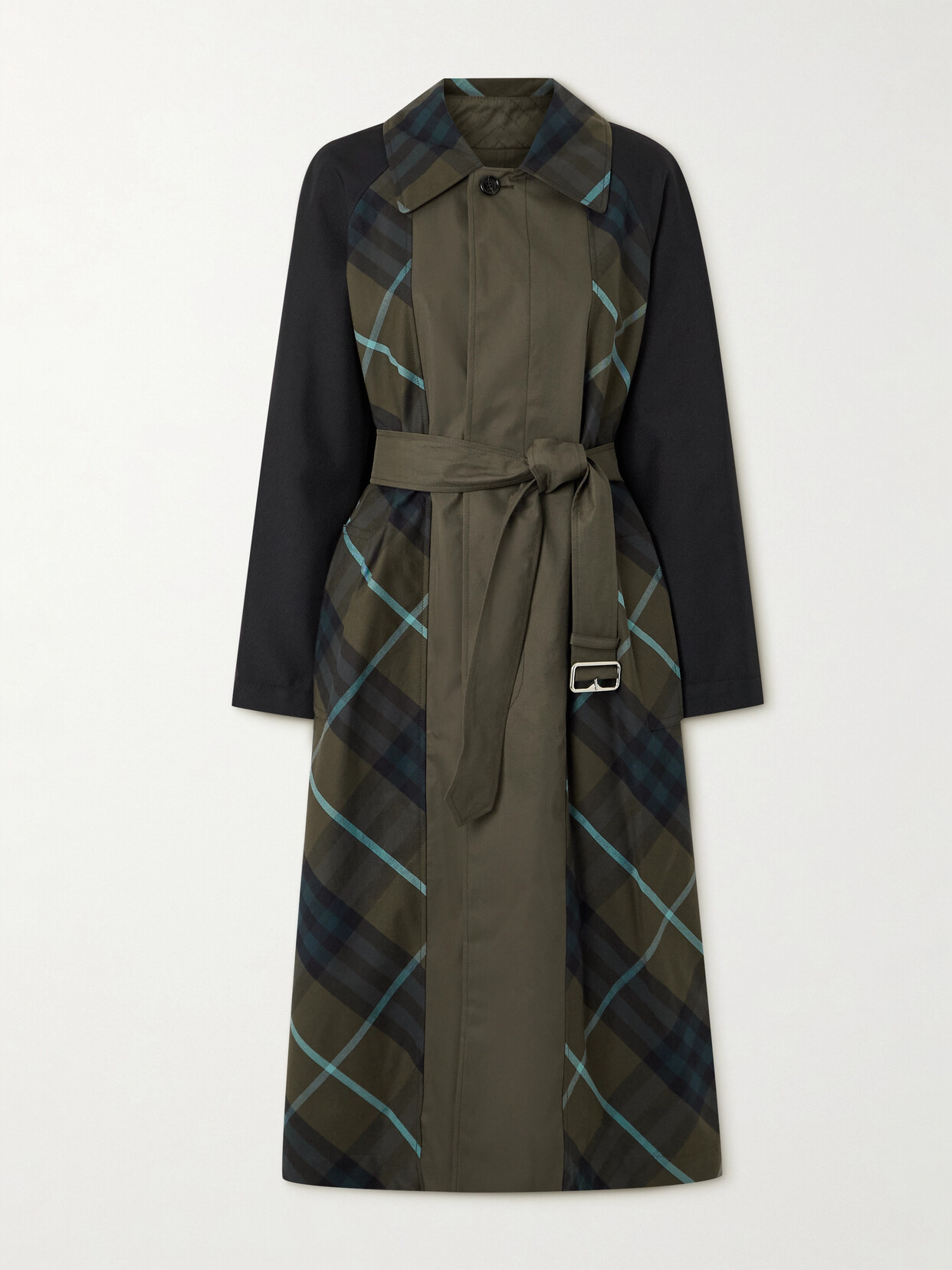 Burberry Belted Reversible Cotton-twill Trench Coat In Green