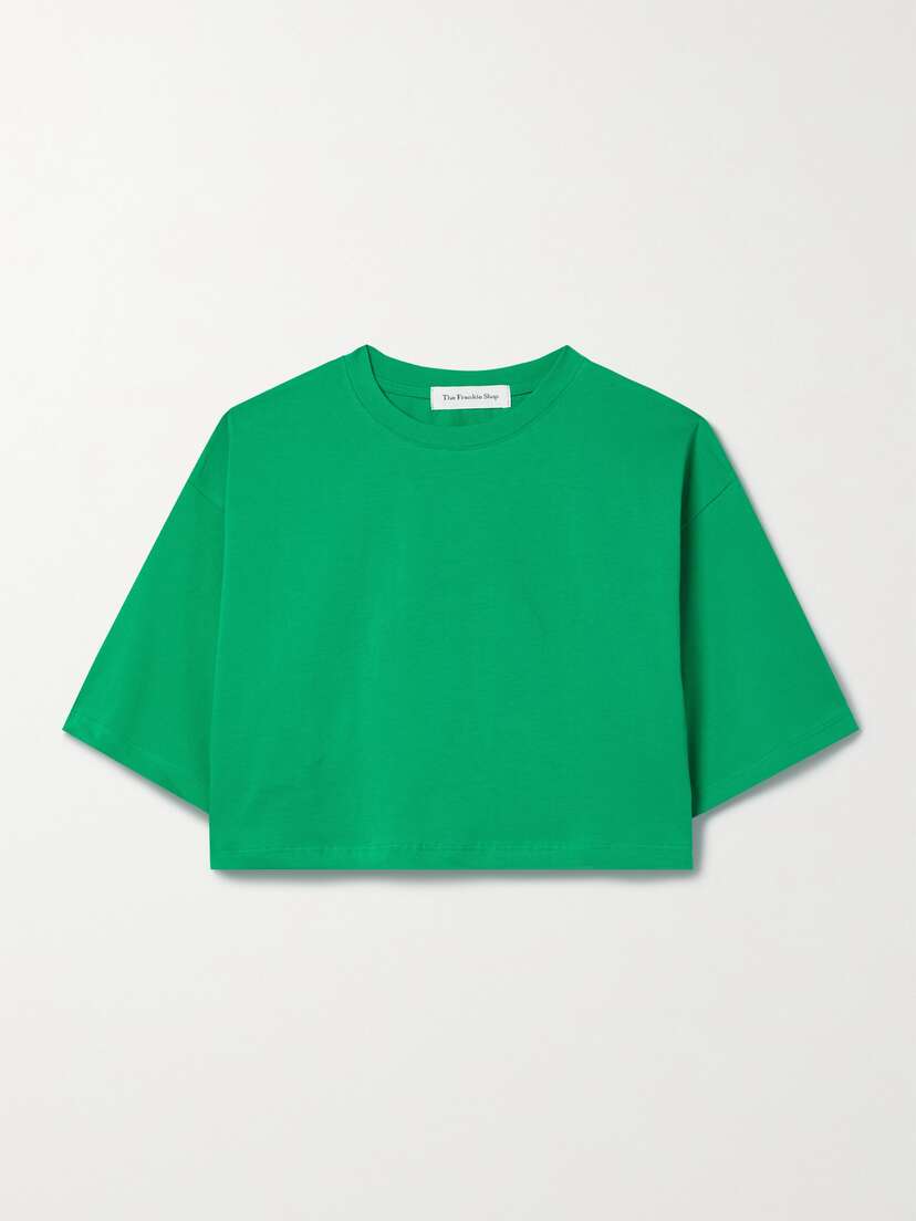 The Frankie Shop Karina Cropped Cotton-jersey T-shirt