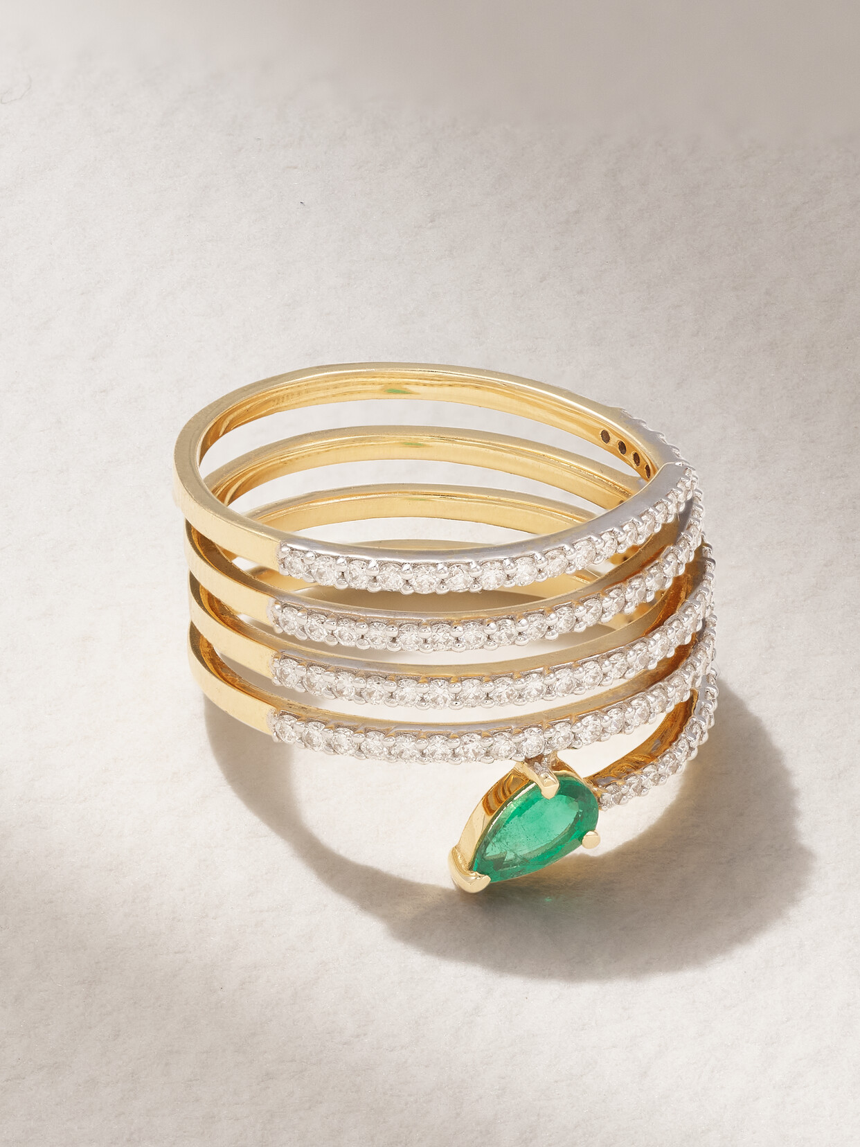 House Of Meraki - Sienna 18-karat Gold, Diamond And Emerald Ring - Green