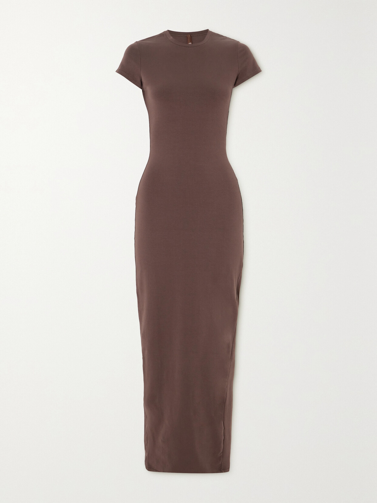 Skims New Vintage T-shirt Long Dress In Brown