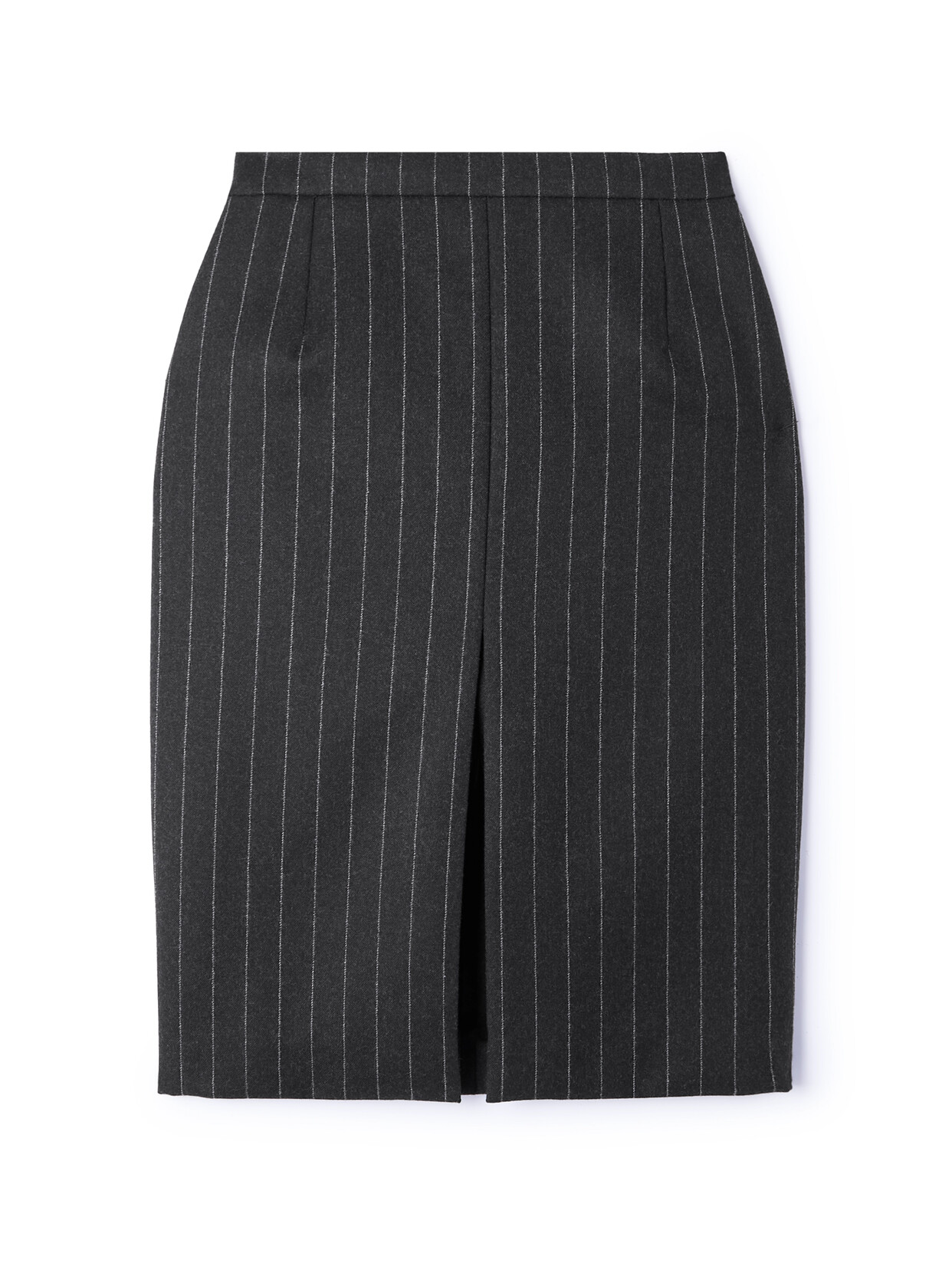 SAINT LAURENT Pinstriped Wool Skirt - Blue