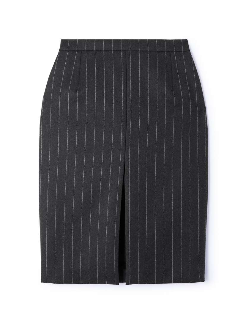 SAINT LAURENT Pinstriped Wool Skirt